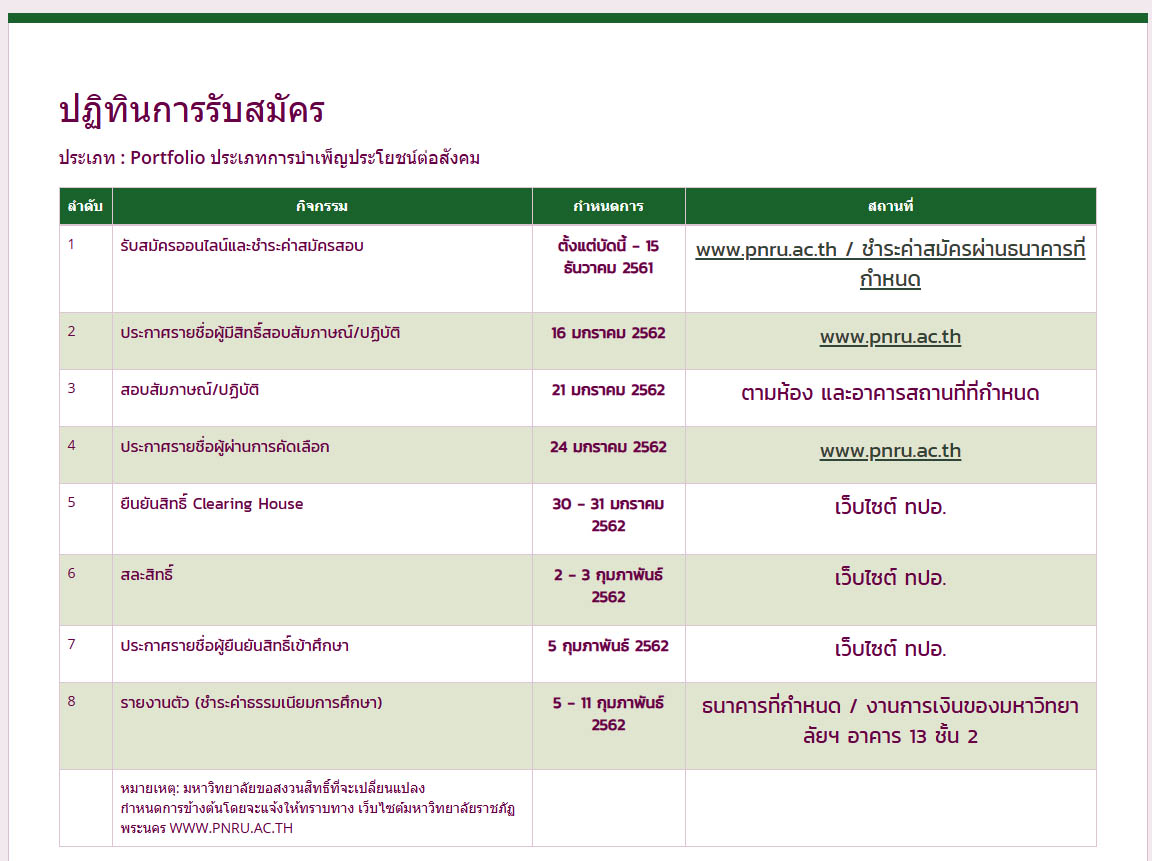 กำหนดการ